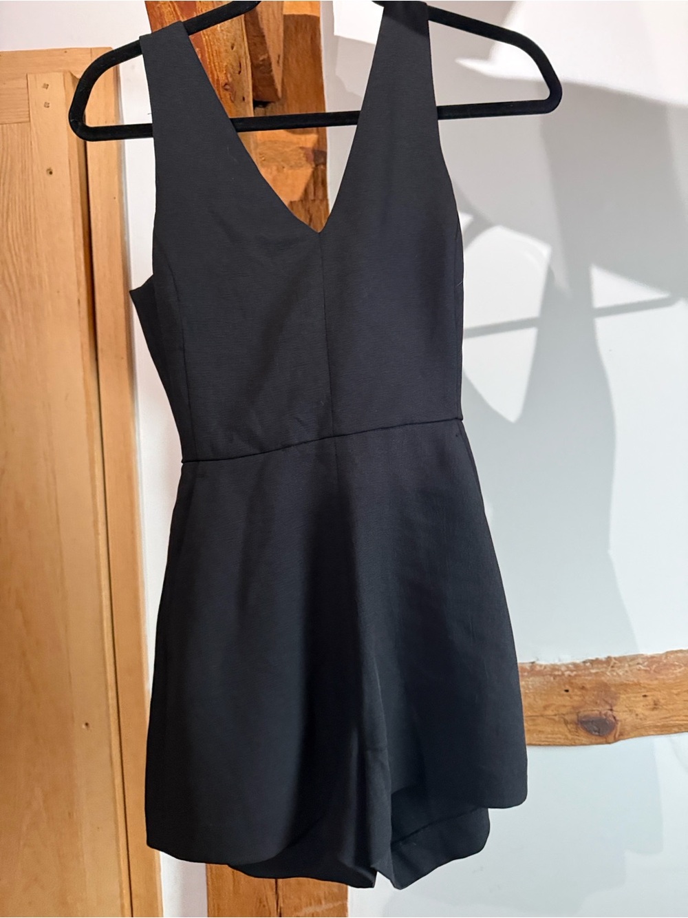 Aritzia Black V-Neck Sleeveless Romper